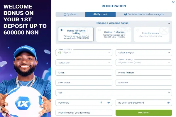 1xBet Registration in Nigeria