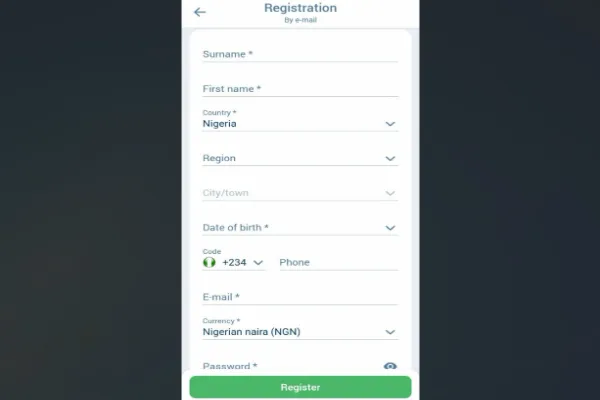 1xBet Registration in Nigeria